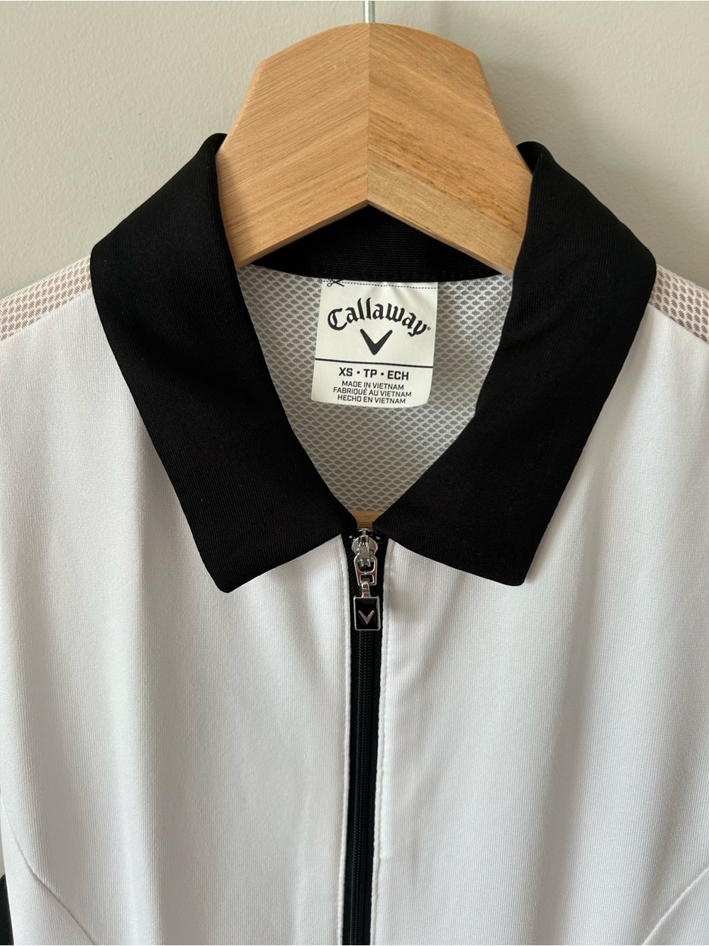 Callaway White Sleeveless Polo Dress with Black Collar - Picture 4 of 4